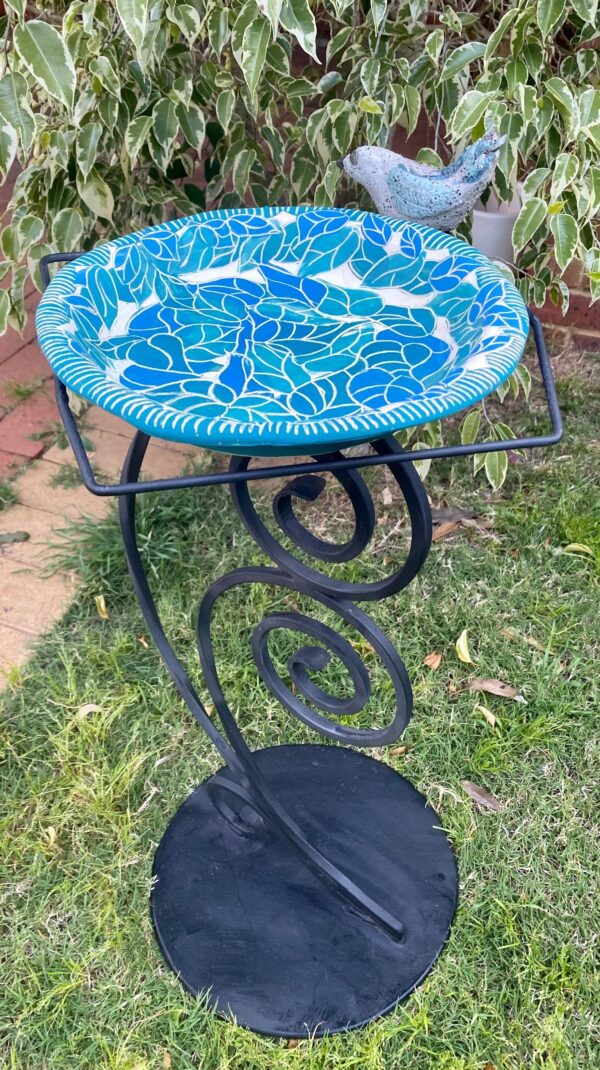 Aqua and Blue Bird-bath