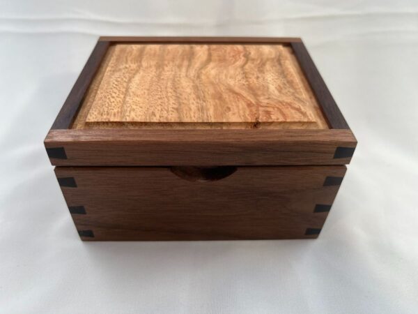Small Watch Box – Jarrah/Indian Rosewood/Curly Marri