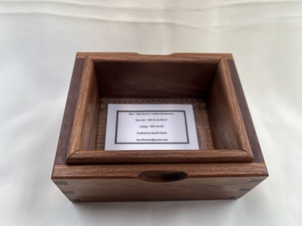 Small Watch Box – Jarrah/Indian Rosewood/Curly Marri - Image 2