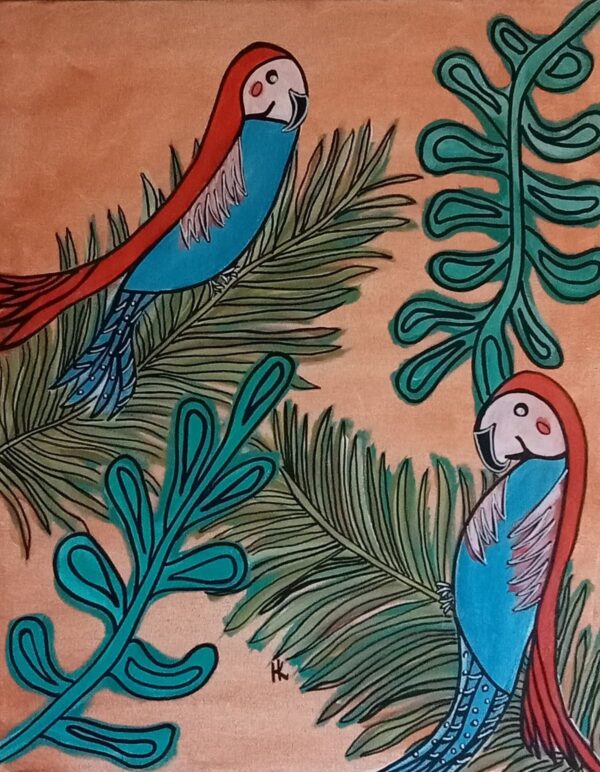 Parrots on Palms
