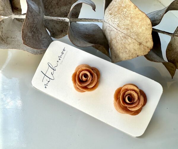 Rose Studs in Soft Gold
