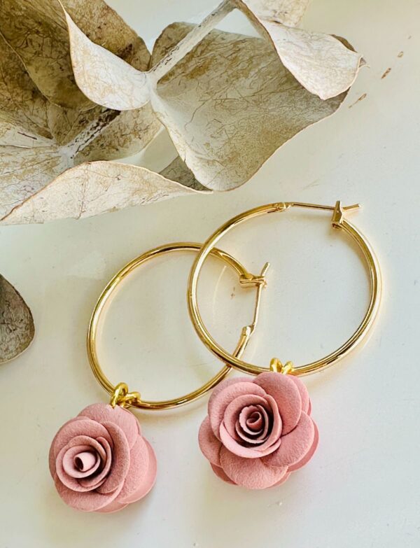 Rose Hoops in Antique Rose - Image 2
